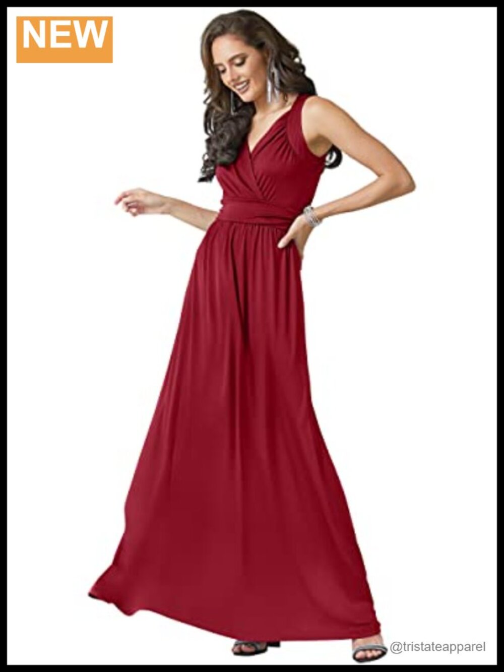Flowy Sleeveless A-Line Maxi Dress Bridesmaid Cocktail Formal Gown